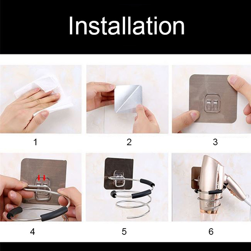 Giá Đỡ Máy Sấy Tóc Gắn Tường Bằng Thép Không Gỉ Chất Lượng Cao