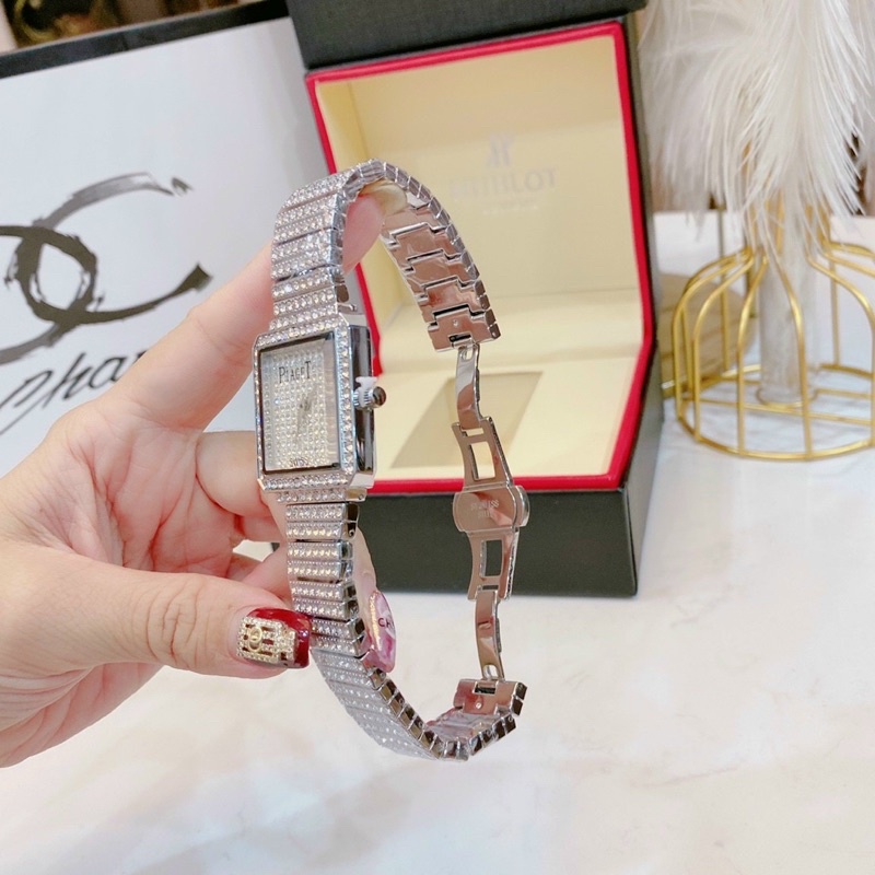 Đồng hồ nam VN999 mặt vuông đính đá [Có Hộp]⚜️Chống nước,chống xước