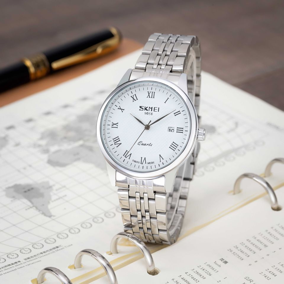 Đồng hồ nam Skmei mặt tròn nam tính dây kim loại sang trọng cao cấp DH170 shop228