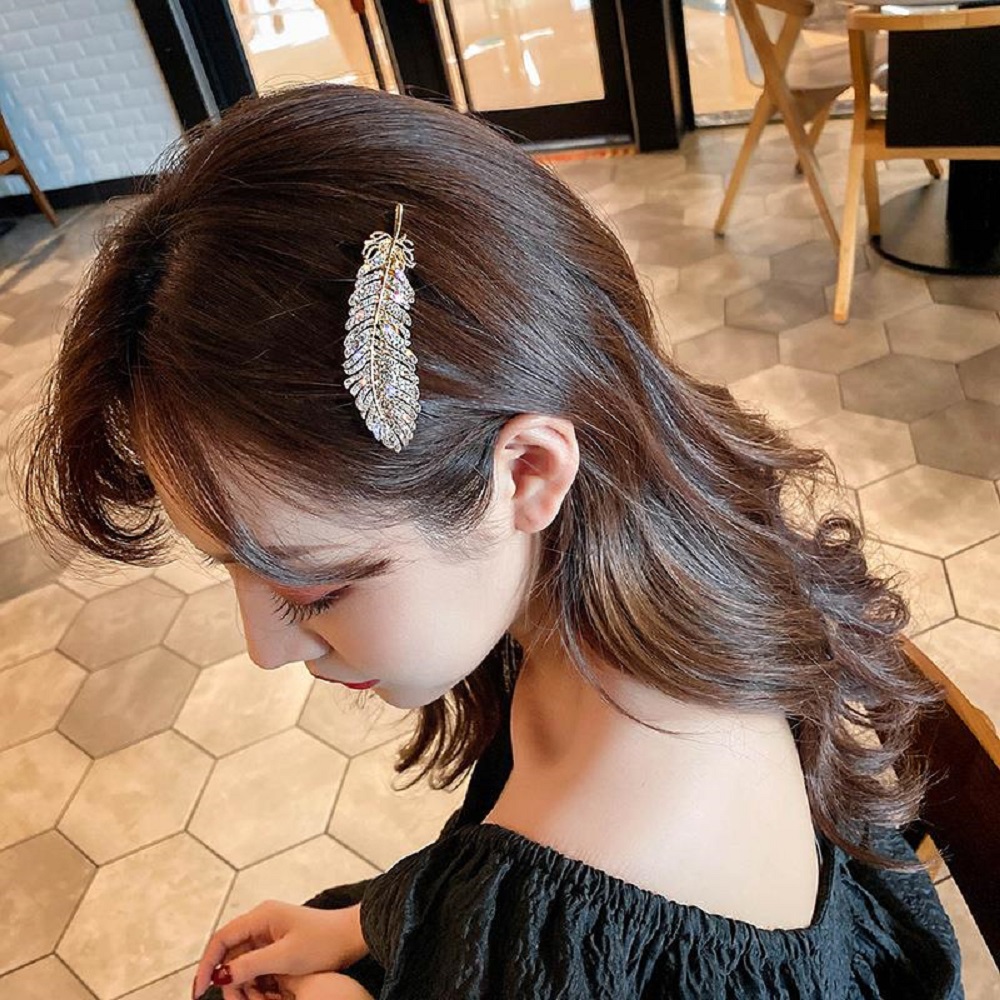 Kẹp Tóc Hình Lông Vũ Nhiều Màu Sắc Thời Trang