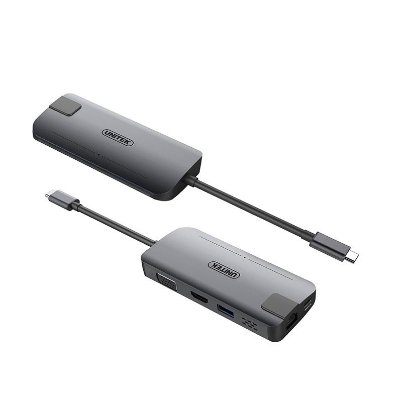 Cáp chuyển đổi USB 3.1 Type-C Sang HDMI (4k) / VGA /LAN /USB/ TypeC 3.1 Unitek Y-DK09016