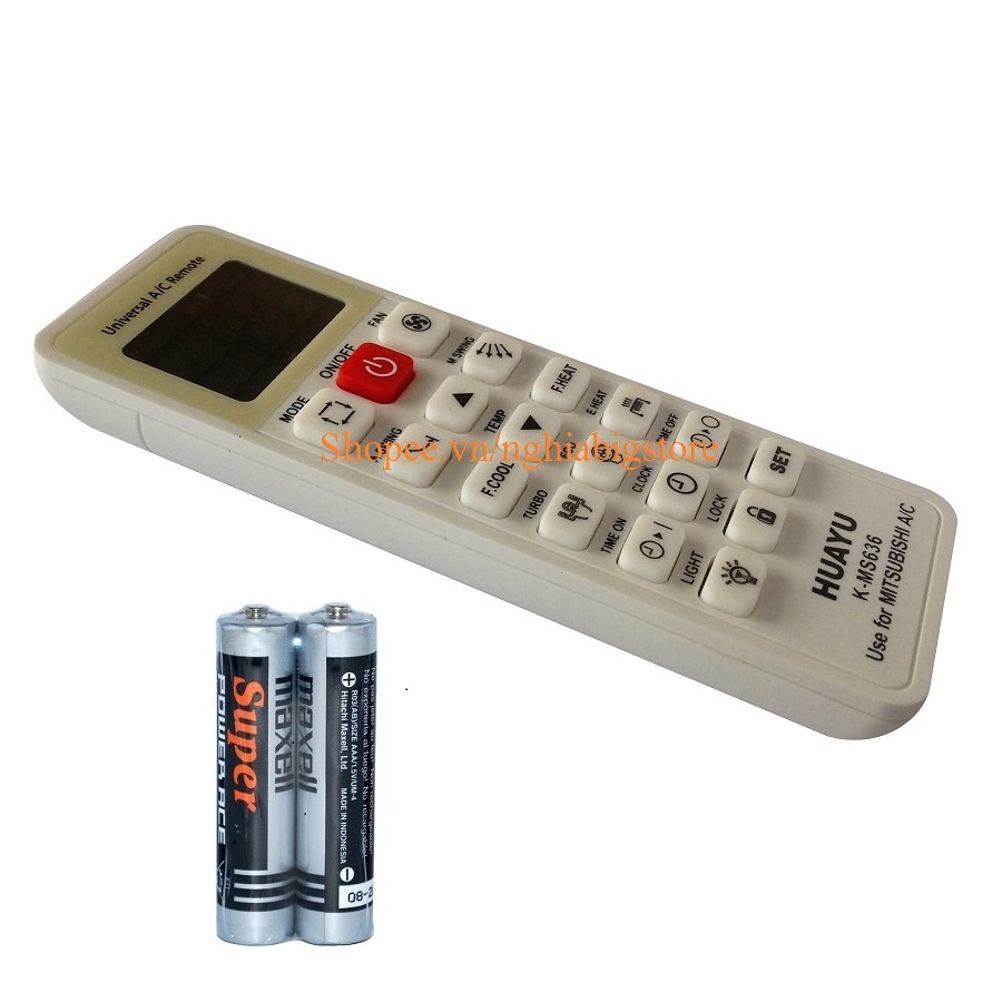 Remote Đa Năng Điều Khiển Máy Lạnh MITSUBISHI, Máy Điều Hòa Không Khí (Kèm Pin AAA Maxell)