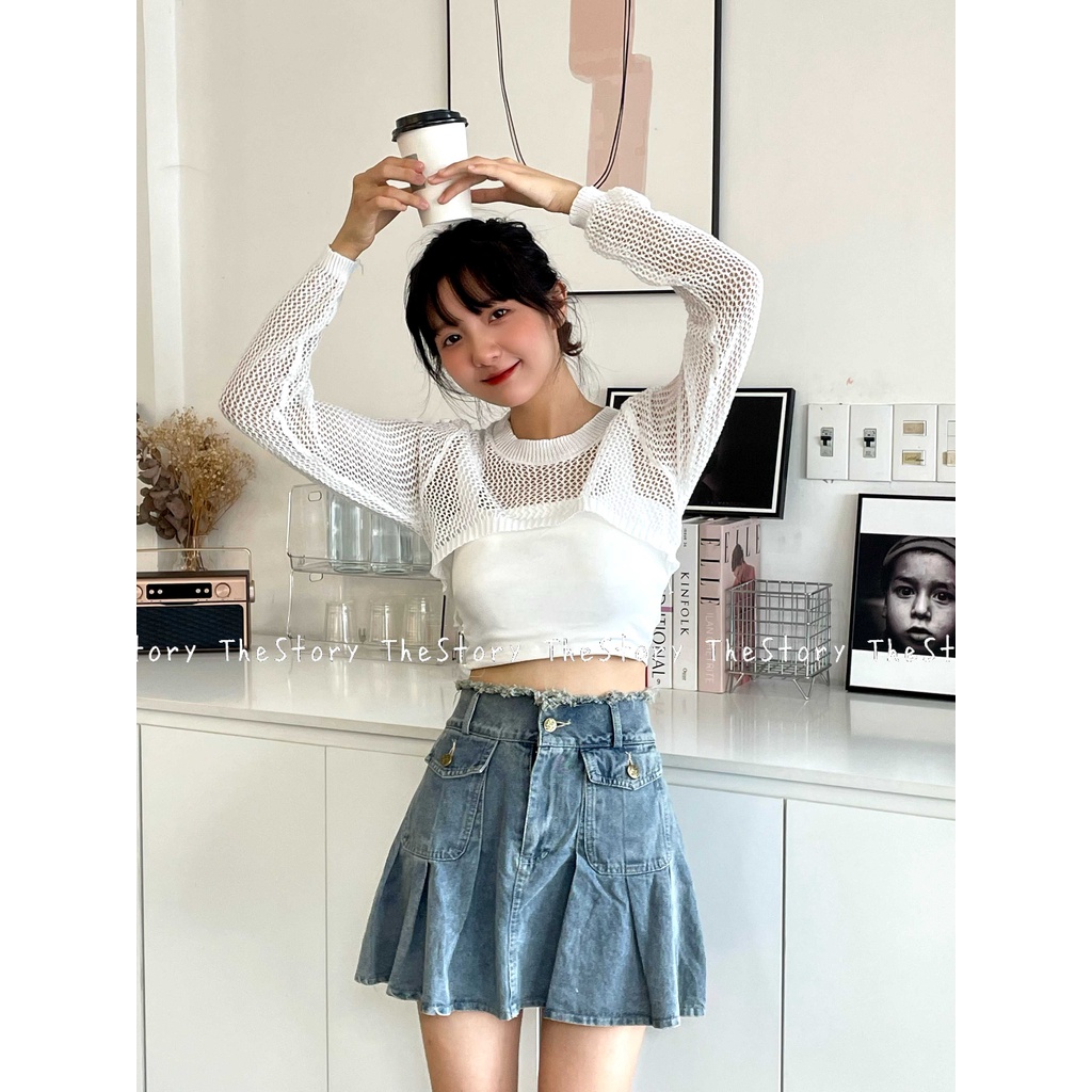 Áo 2 dây bản to dáng croptop, mút đệm ngực  A2343