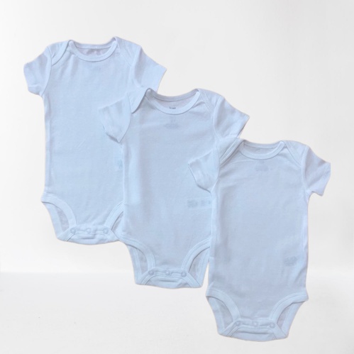 Body chip cộc tay TRẮNG TRƠN hàng xuất dư cho bé trai bé gái (0-24m)