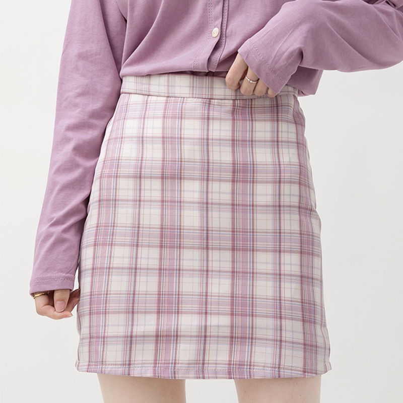 Chân Váy Chữ A Họa Tiết Sọc Caro Phong Cách Hàn Quốc Thời Trang Cho Nữ