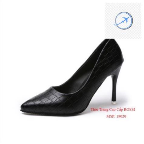 🤵 HoT ❤FREESHIP❤ Giày cao gót bít mũi da vân cá sấu gót nhọn 7cm size lớn 40 41 42 43 - 19020 NRossi 🤵