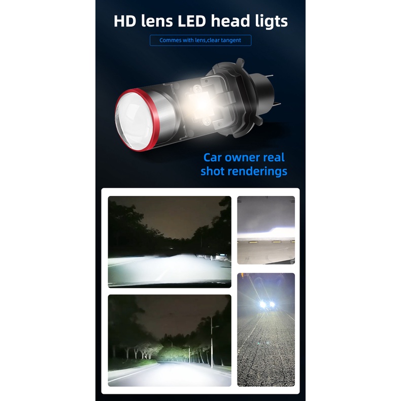 Bóng Đèn LED H4 Công Suất Cao Và Thấp Kèm Ống Kính Chuyên Dụng Cho Xe Hơi / Xe Máy