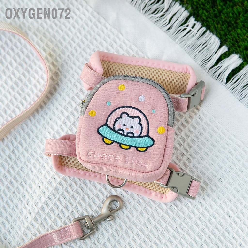 Oxygen072 Dây dắt yếm kèm balo cho chó mèo mẫu mới 2022 - ngoài trời có thể điều chỉnh với dây buộc chì cho nhỏ Chó mèo