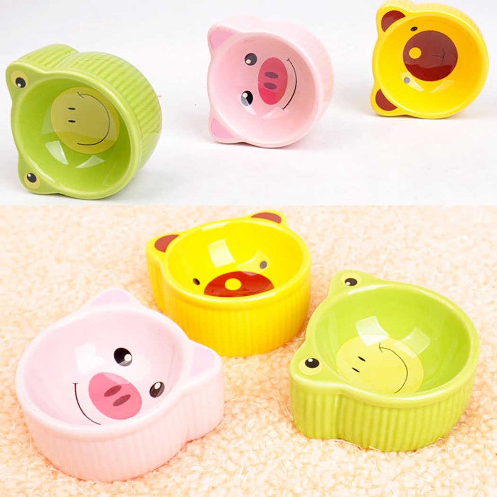 Bát ăn sứ hình con Ếch , Lợn &amp; Gấu cho hamster