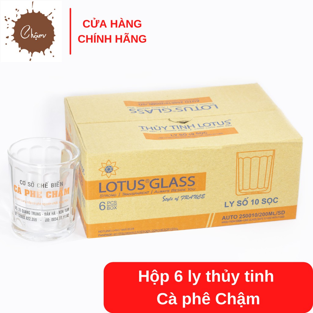 Hộp 6 ly thủy tinh Cà phê Chậm