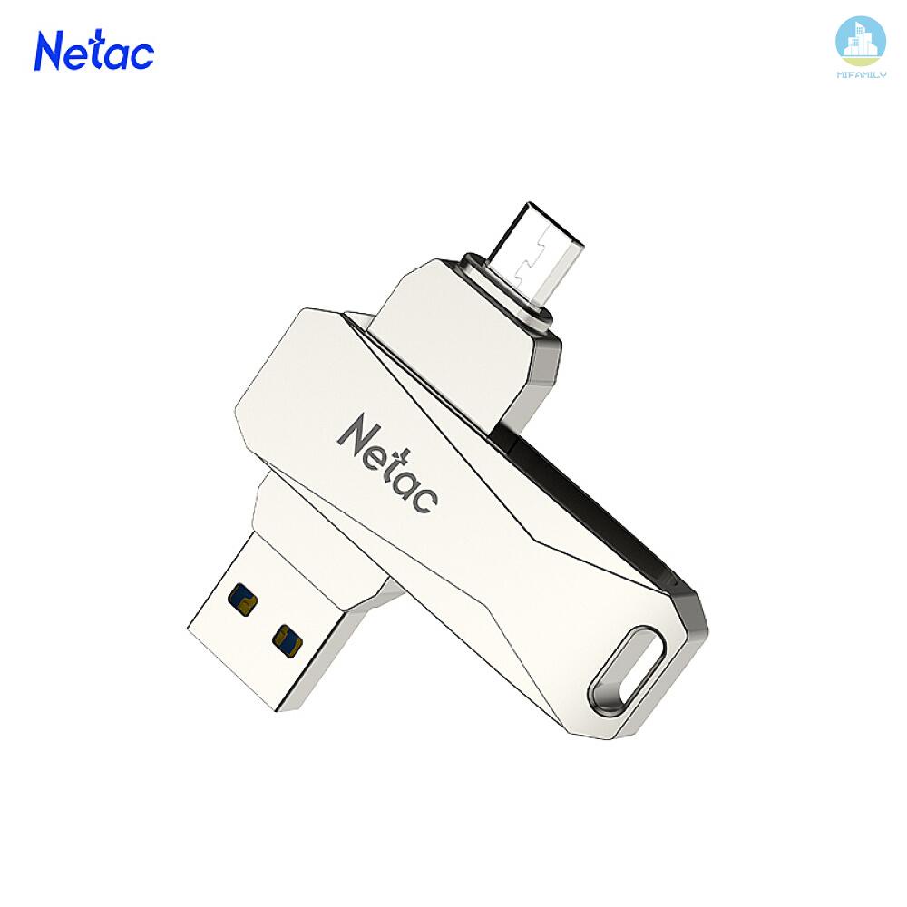 MI  Netac U381 32GB Micro USB + USB Double Interface Flash Drive Plug & Play Mobile Phone Memory Expansion U Disk