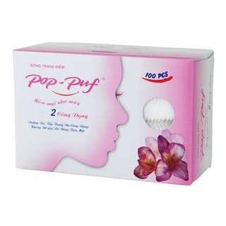[Mềm Mịn] Bông tẩy trang, bông trang điểm POP PUF 100 miếng