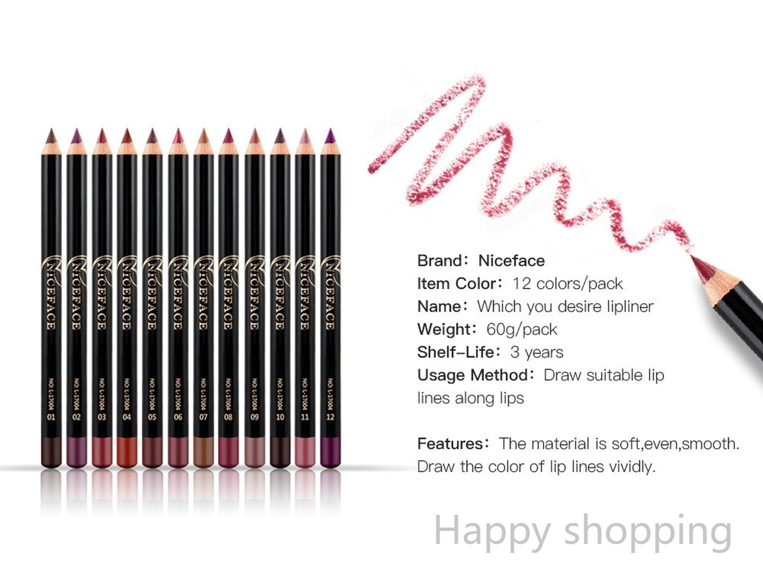 (Hàng Mới Về) Bút Kẻ Viền Môi Niceface 12 Màu Tùy Chọn Chống Thấm Nước | BigBuy360 - bigbuy360.vn