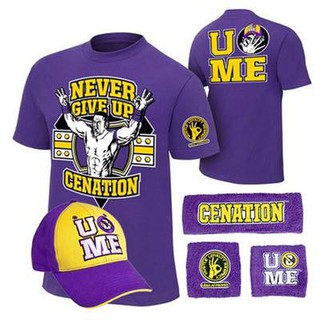 Combo Áo + Mũ + Băng Tay John Cena "Never Give Up" tím