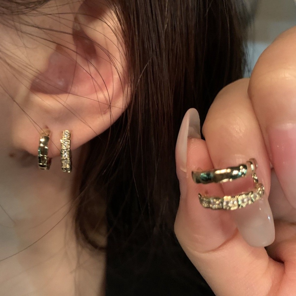 Khuyên Tai Bạc Đính Đá Zircon Thời Trang Mới Cho Nữ