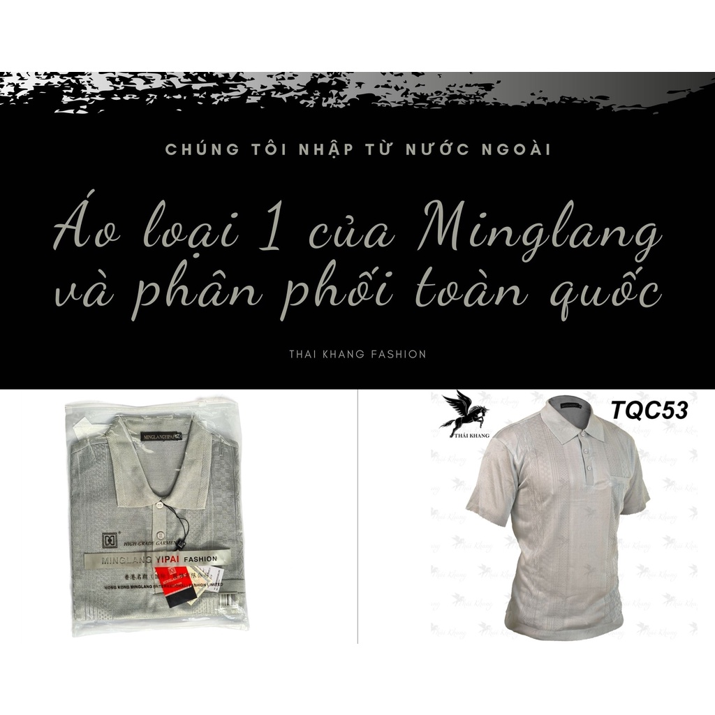 Áo mông tơ ghi nam LOẠI 1 của MINGLANG siêu mềm siêu mát loại áo polo nam trung niên nhập từ Quảng Châu TQC5