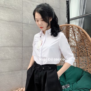 Áo Sơ Mi Nữ Trắng Công Sở, Dáng Suông (40-65kg), Giấu khuy áo. Chất vải cực đẹp [SP có Video]
