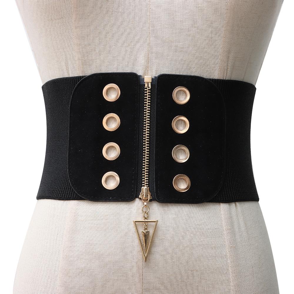 Thắt Lưng Corset Hình Tam Giác Khoét Rỗng Có Khóa Kéo