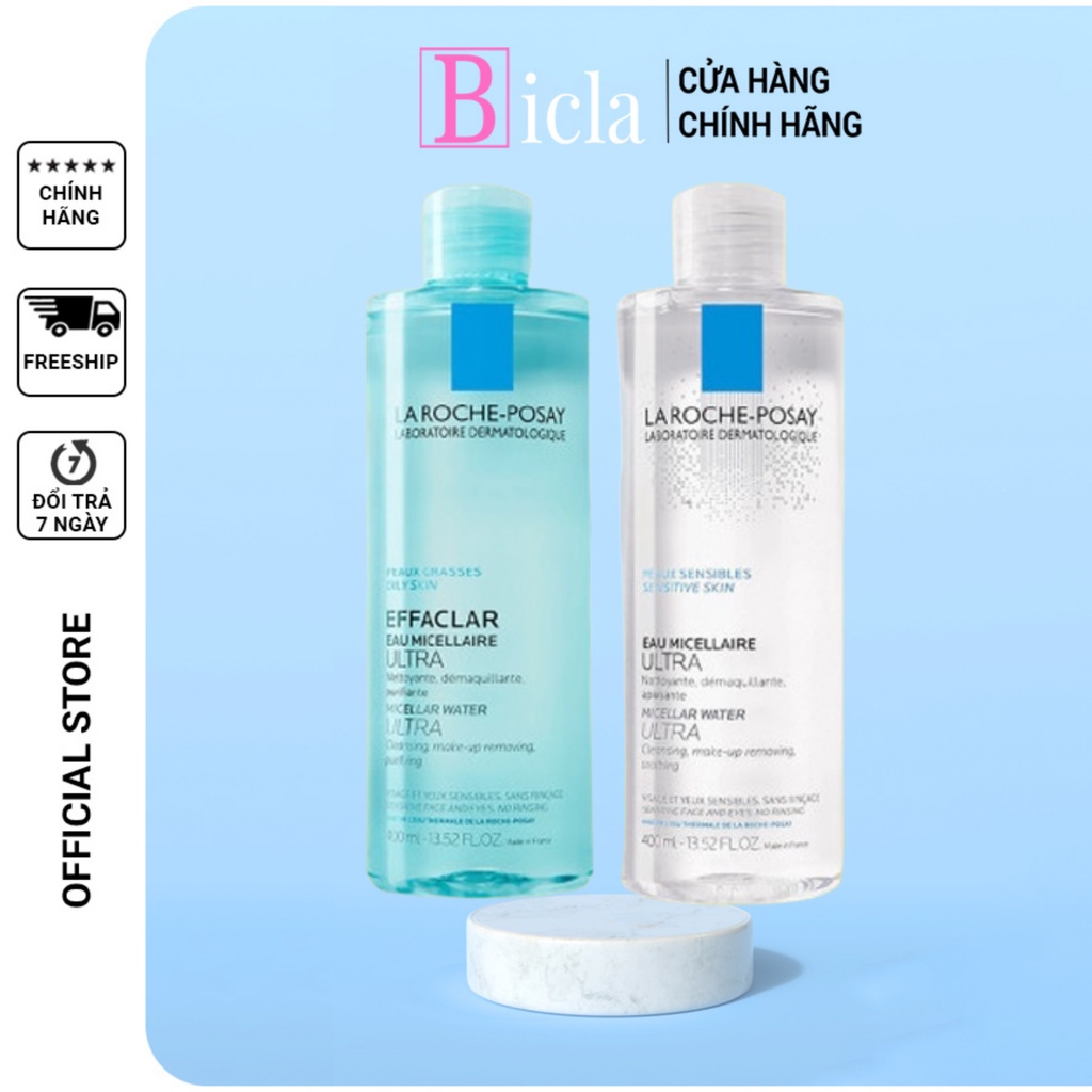 Nước tẩy trang và làm nước làm sạch sâu cho da nhạy cảm La Roche-Posay Micellar Water Ultra Sensitive Skin