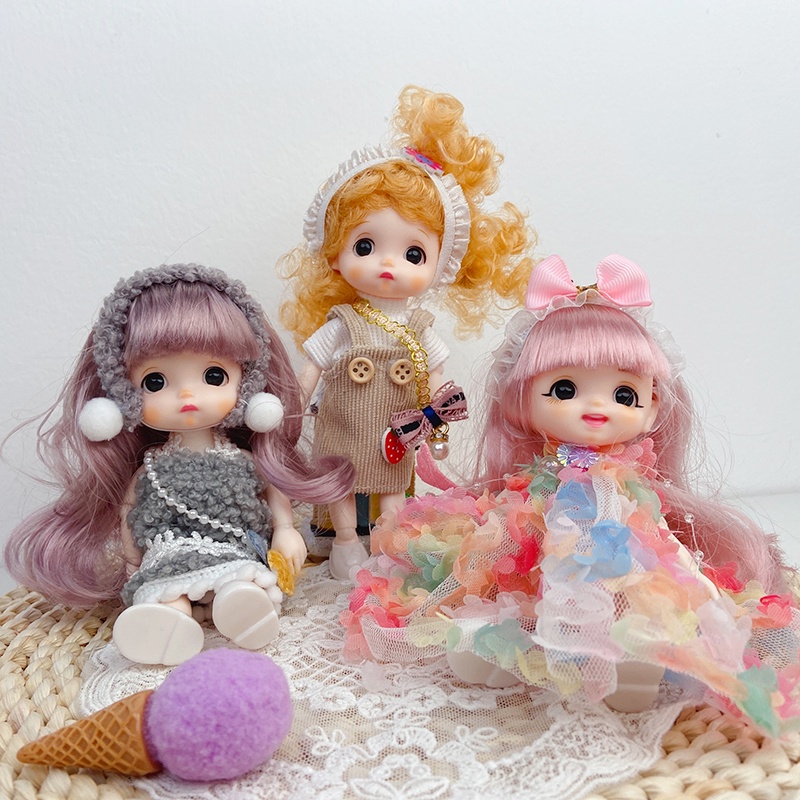 Búp Bê Bé Gái 17CM Mặc Quần Áo Dễ Thương
