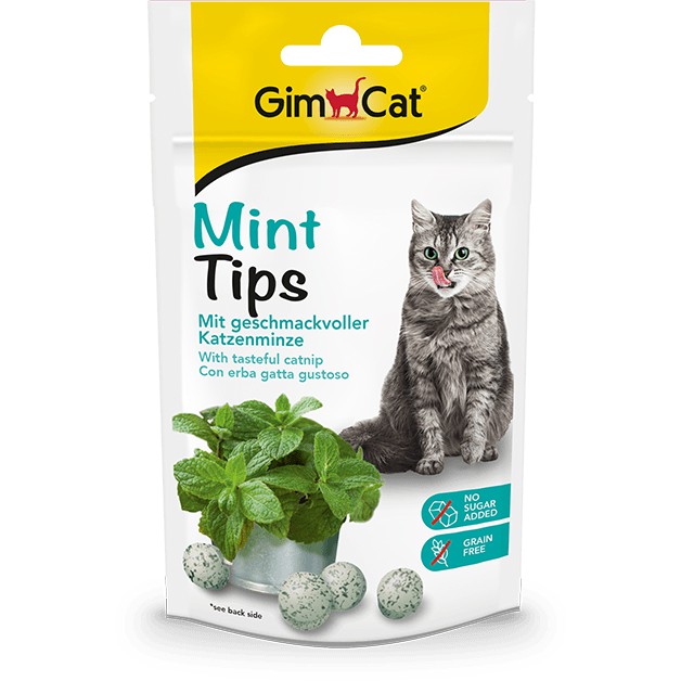 Bánh thưởng Mint Tips Gimcat kích thích mèo thèm chơi, giảm căng thẳng, thuần tính - hàng nhập Đức