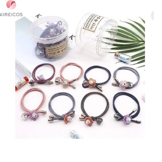 Set 10 dây cột tóc hoa lấp lánh nhiều màu dễ thương