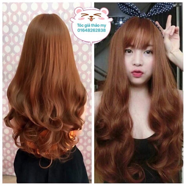 Tóc giả 🥰freeship 50k🥰nguyên đầu cao cấp-tặng lưới chùm tóc- xoăn tự nhiên-bấm xù chân tóc theo yêu cầu