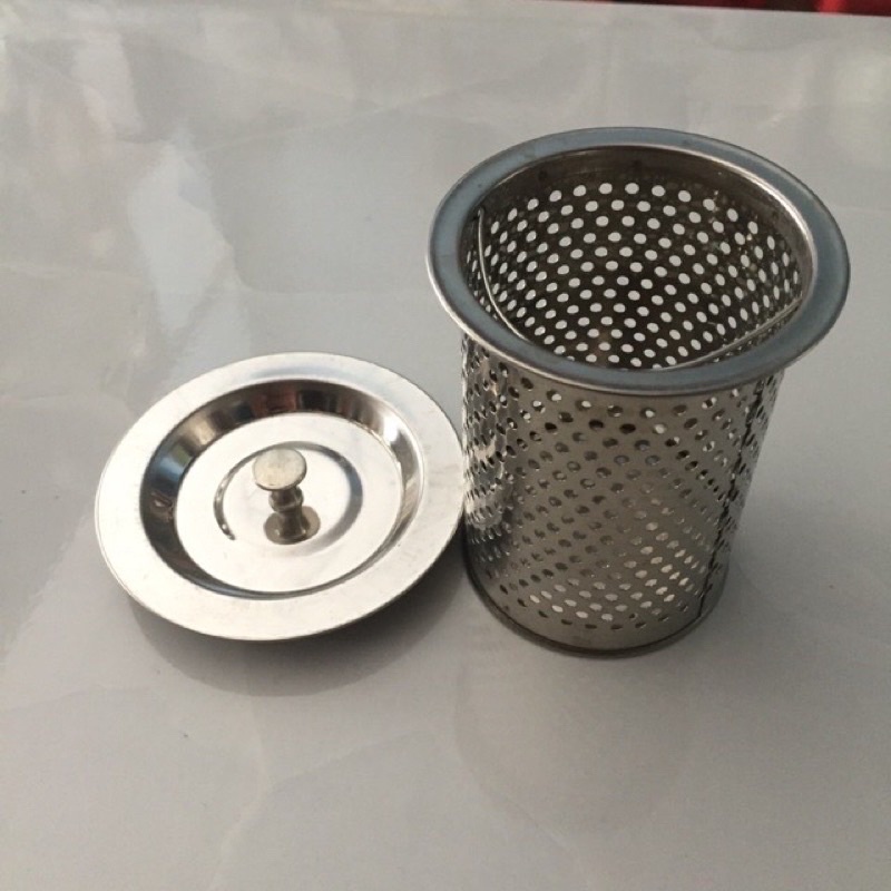 giỏ lọc rác bồn rửa bát bằng inox chống rỉ (kèm nắp đạy)