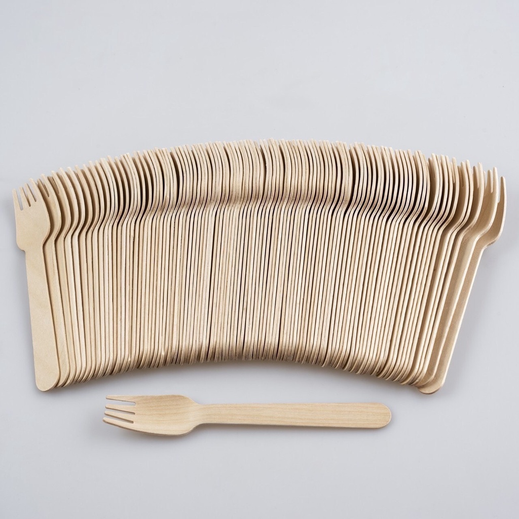 Set 100 Nĩa Gỗ Dài 16cm Dùng Một Lần, An Toàn Thực Phẩm