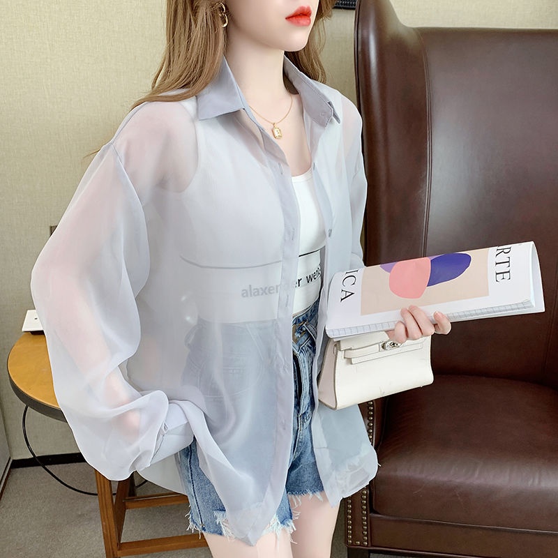 Áo Sơ Mi chiffon Mỏng Chống Nắng Dáng Rộng Thời Trang Mùa Hè 2022 Mới Cho Nữ