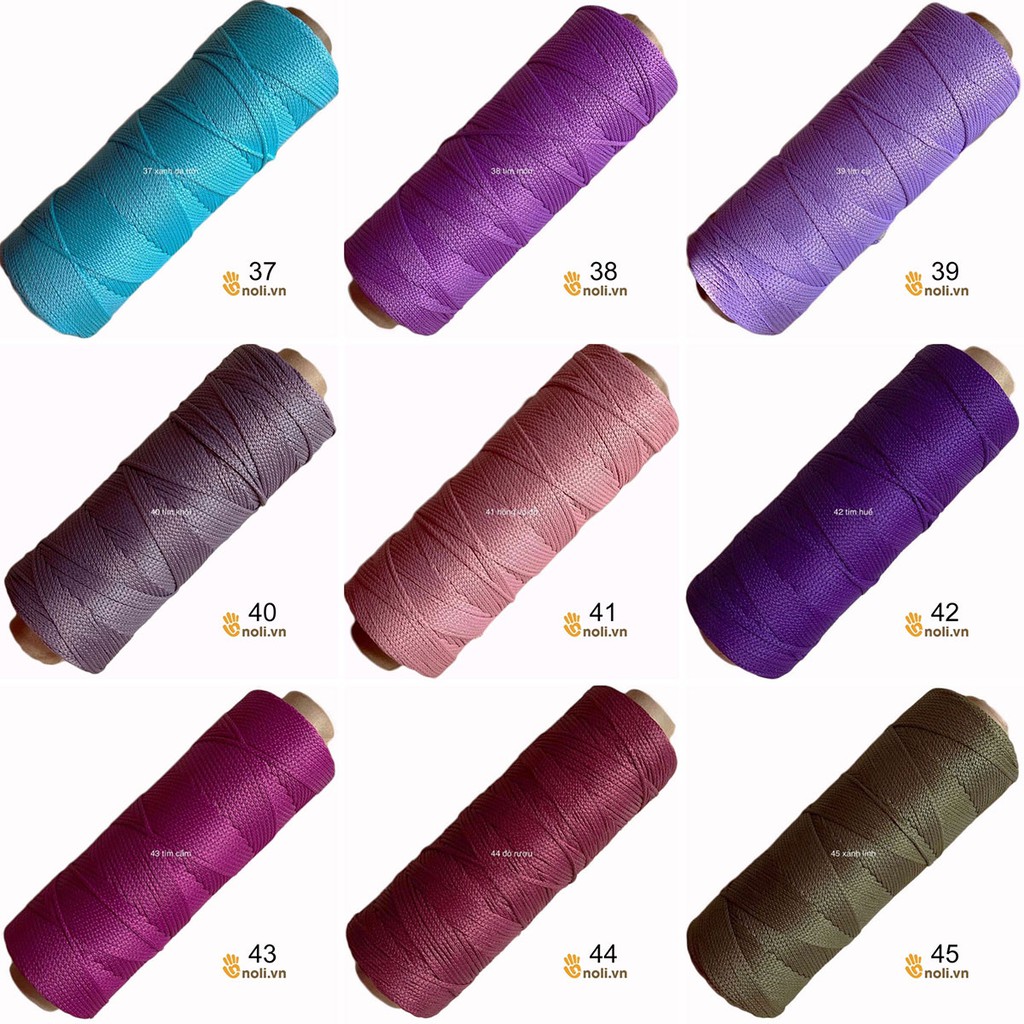 Sợi dệt trơn 2mm Craft yarn VN chuyên móc túi xách, ví, mũ nón lên dáng đẹp, màu sắc vintage 175g