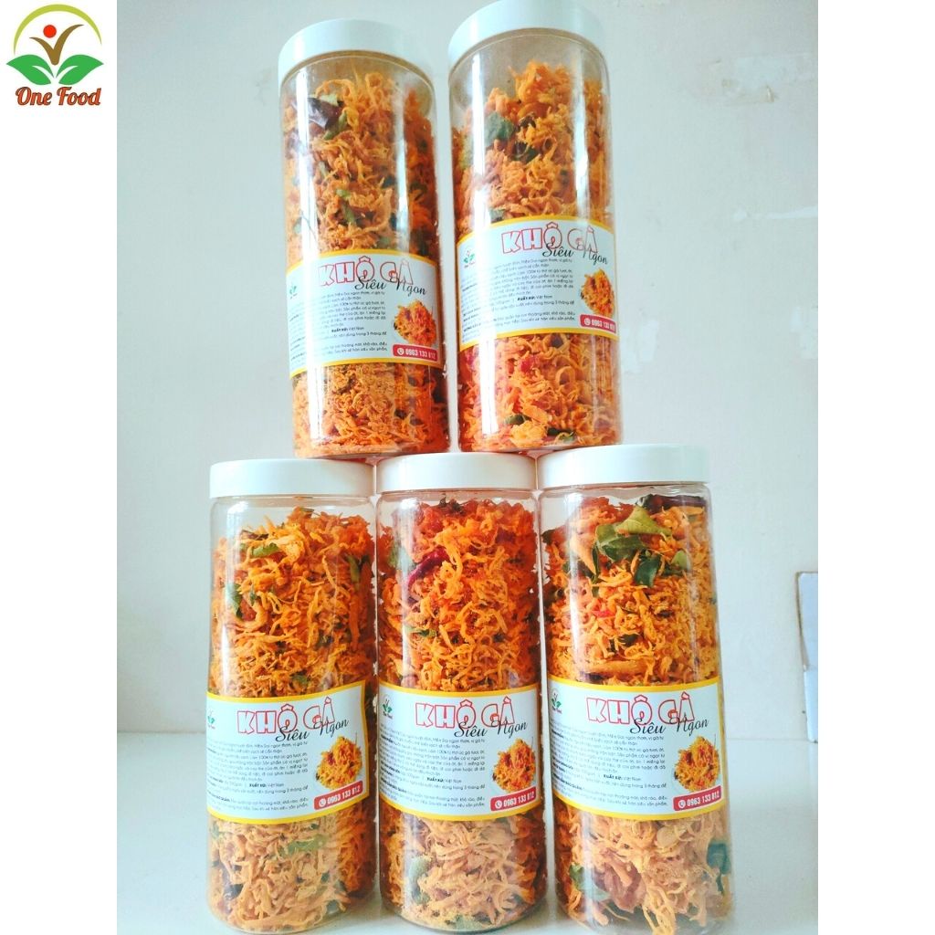 Khô Gà Lá Chanh Xé Cay Loại 1 Cực Ngon - KHÔ GÀ NGON - Đồ Ăn Vặt - 100% Từ Thịt Gà Dai ngon - OneFood68