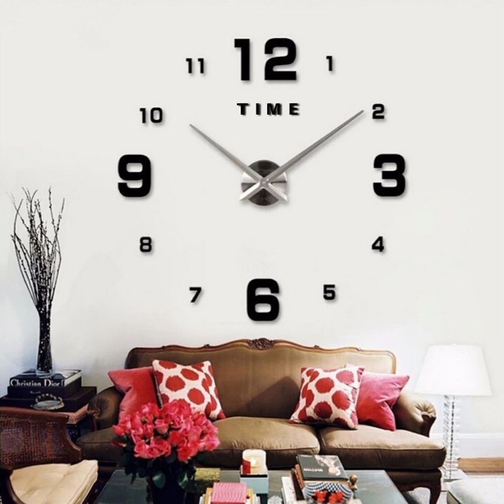 Đồng Hồ Treo Tường 3D Diy Bằng Acrylic Không Gây Tiếng Ồn