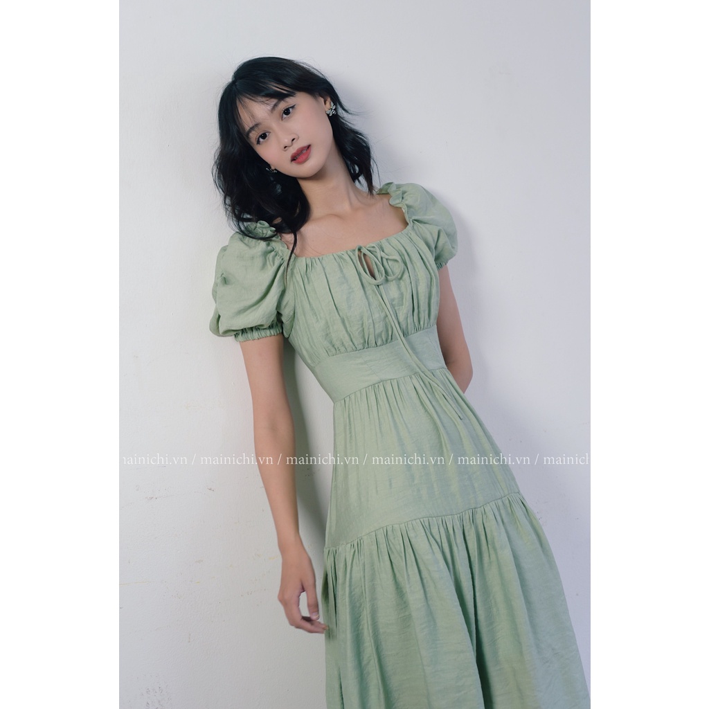 Váy Leena Dress Đen Trễ Vai Nàng Thơ Xanh mint_mainichi
