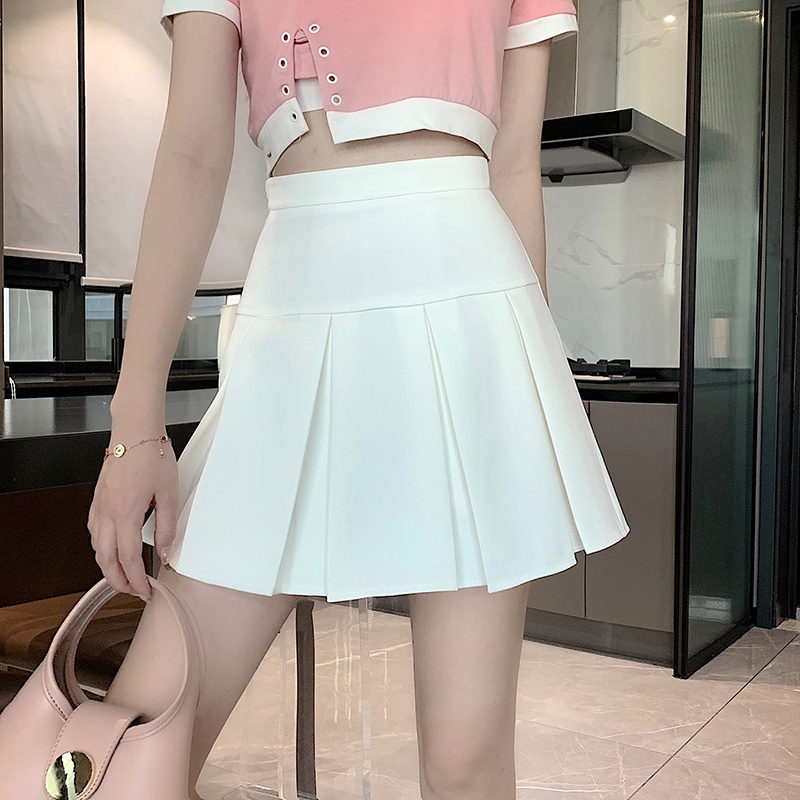 Chân Váy Chữ A Lưng Cao Xếp Ly Thời Trang Hàn Quốc Cho Nữ