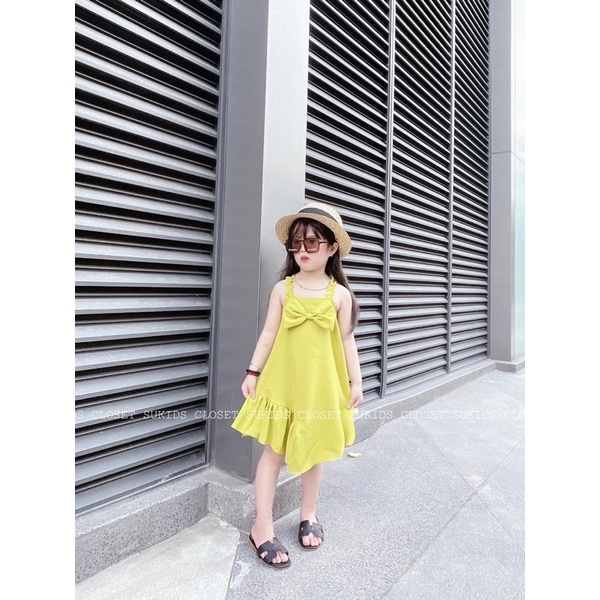 (15kg-25kg ) Váy Đũi 2 Dây Sun Bản To, Đi Du Lịch, Đi Biển Cực Xinh Cho Bé 16-25kg , Hottrend 2022