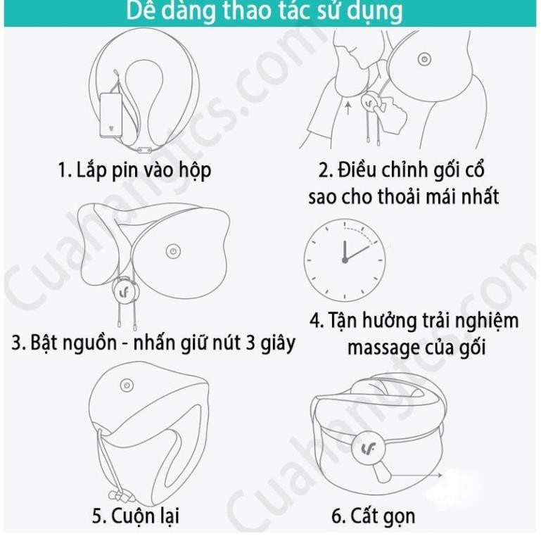 Gối massage cổ cao cấp Xiaomi 💝 Freeship 💝 Gối massage cổ giúp giải tỏa căng thẳng