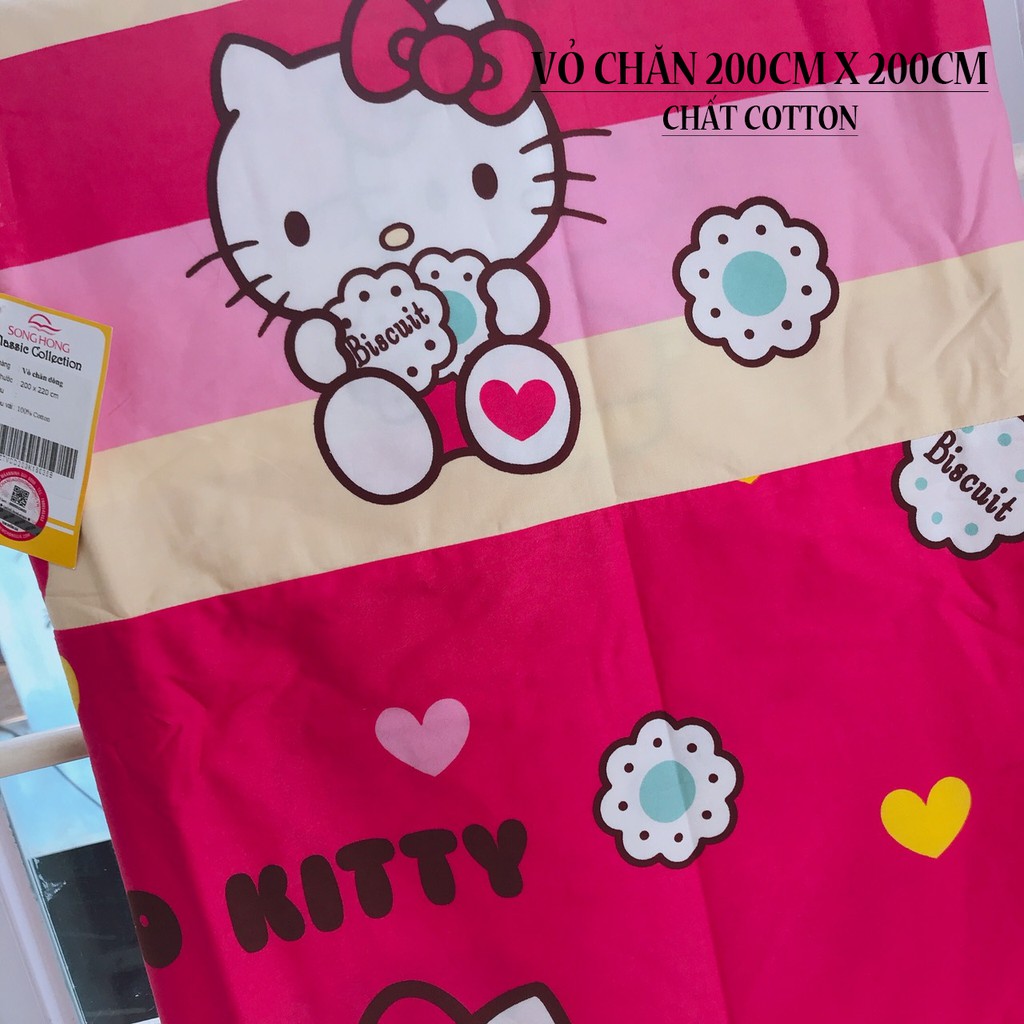 Vỏ chăn mỏng Hello Kitty kích thước 200cm x 200cm