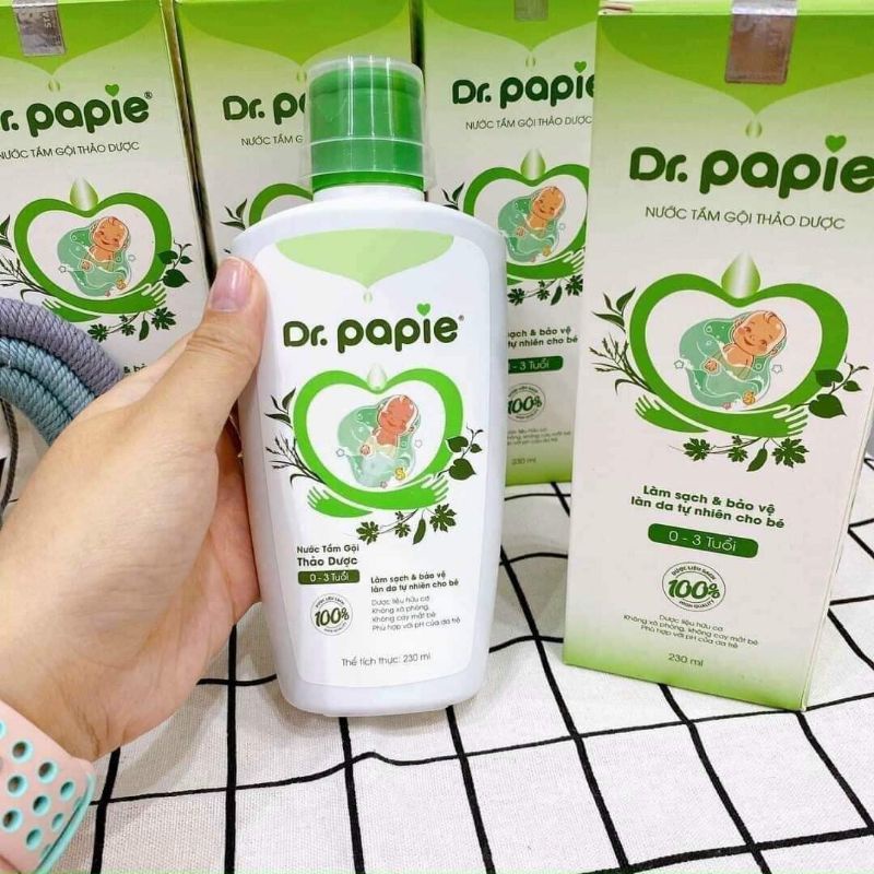 [Chính hãng, Date 11/ 2024] - Combo 2 chai tắm gội thảo dược Dr.Papie dành cho trẻ sơ sinh - 3 tuổi