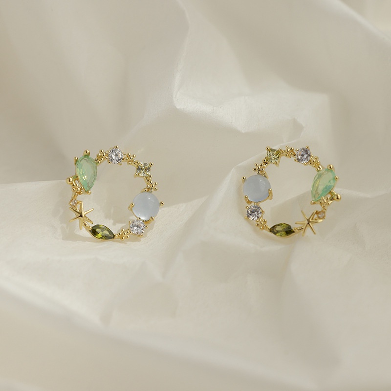 Hoa tai hàn quốc hoa tai kim cương lấp lánh hoa tai vòng hoa