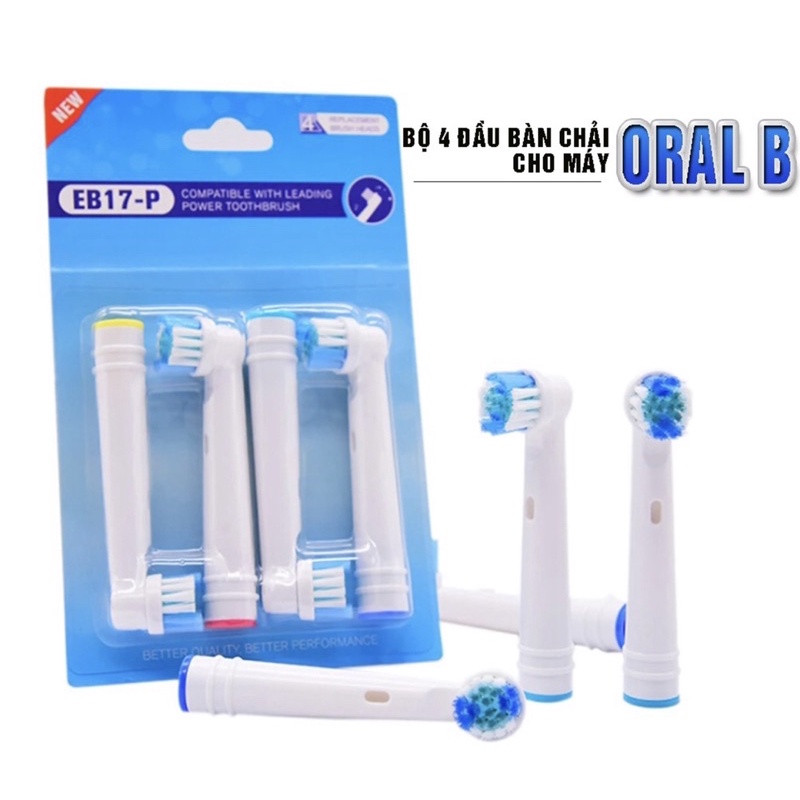 Set 4 đầu bàn chải thay thế cho bàn chải đánh răng điện oral B  dùng cho răng niềng, răng yếu