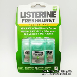 Miếng thơm miệng Listerine Freshburst 72 miếng