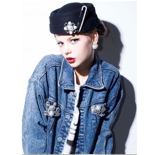 Phụ Kiện Cài Áo Khoác cardigan Bằng Kim Loại Đính Ngọc Trai ghim bấm giấy súng bắn ghim go