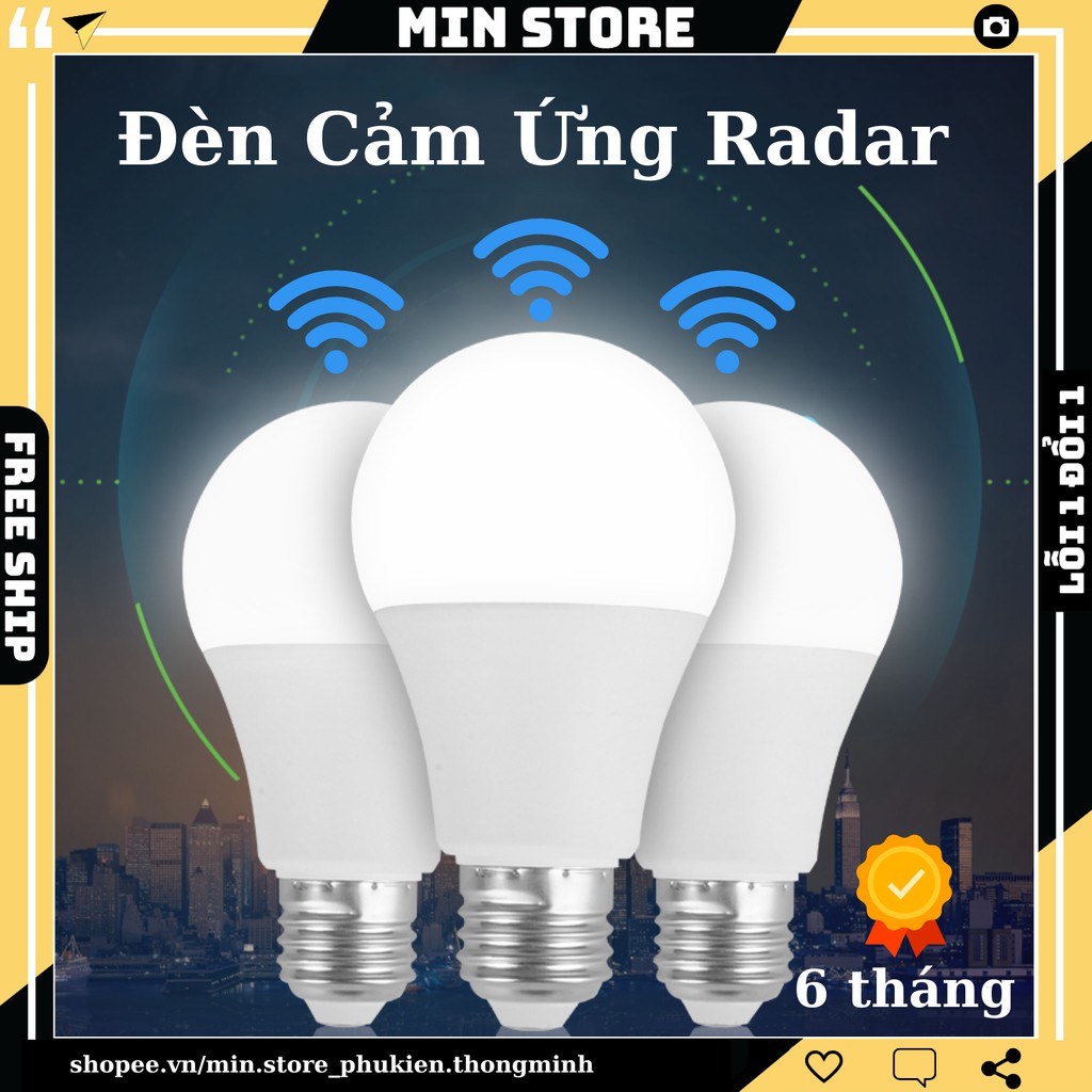 Đèn LED Cảm Ứng Chuyển Động Radar - BH 6 Tháng - Tự Động Bật Khi Có Người - Chỉ Hoạt Động Khi Trời Tối - Min STORE | WebRaoVat - webraovat.net.vn