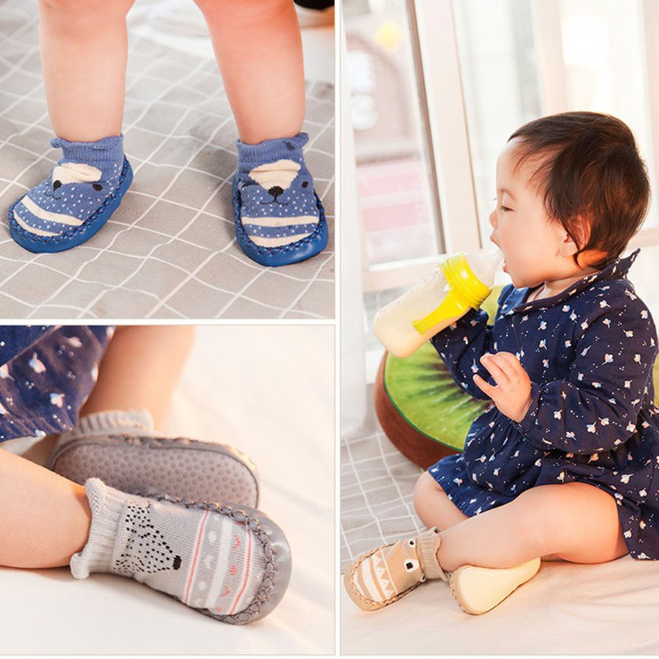 Sf Vớ Cotton Mềm Chống Trượt In Họa Tiết Hoạt Hình Dễ Thương Cho Bé