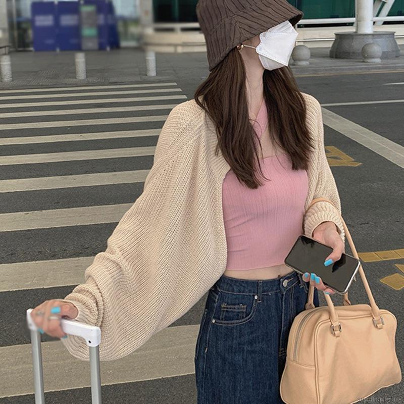 Áo Khoác Len Cardigan Chống Nắng Thời Trang Xinh Xắn Dành Cho Nữ