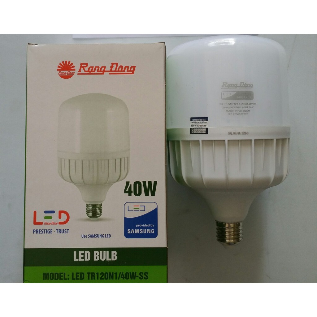 Bóng led Bulb trụ 40W Rạng Đông - Bảo hành 1 đổi 1