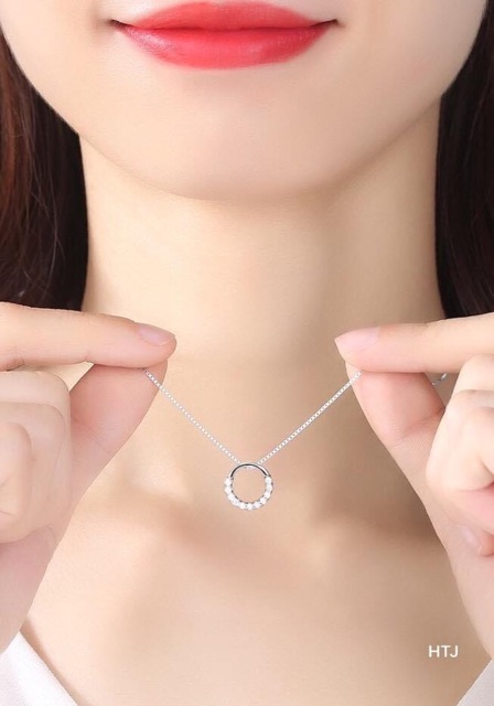 DÂY CHUYỀN MẶT ĐÁ TRÒN SIÊU XINH- VÒNG CỔ BẠC S925