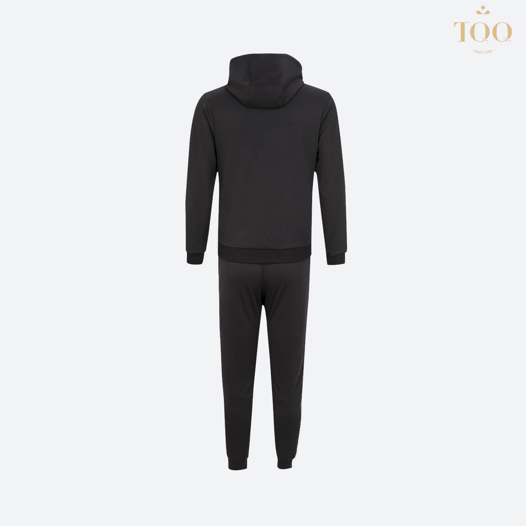 Bộ nỉ thể thao thu đông TQQ chất vải thun cotton co dãn 4 chiều, áo có mũ AT/QT1802 có 2 màu ghi, xanh than