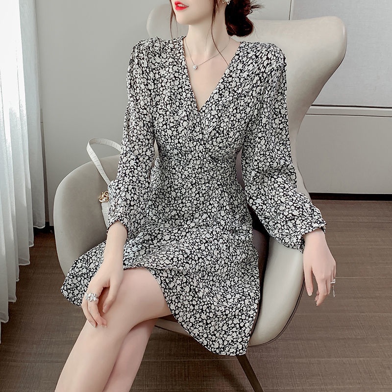 Đầm Voan Hoa Dài Tay Thời Trang Thanh Lịch Dành Cho Nữ